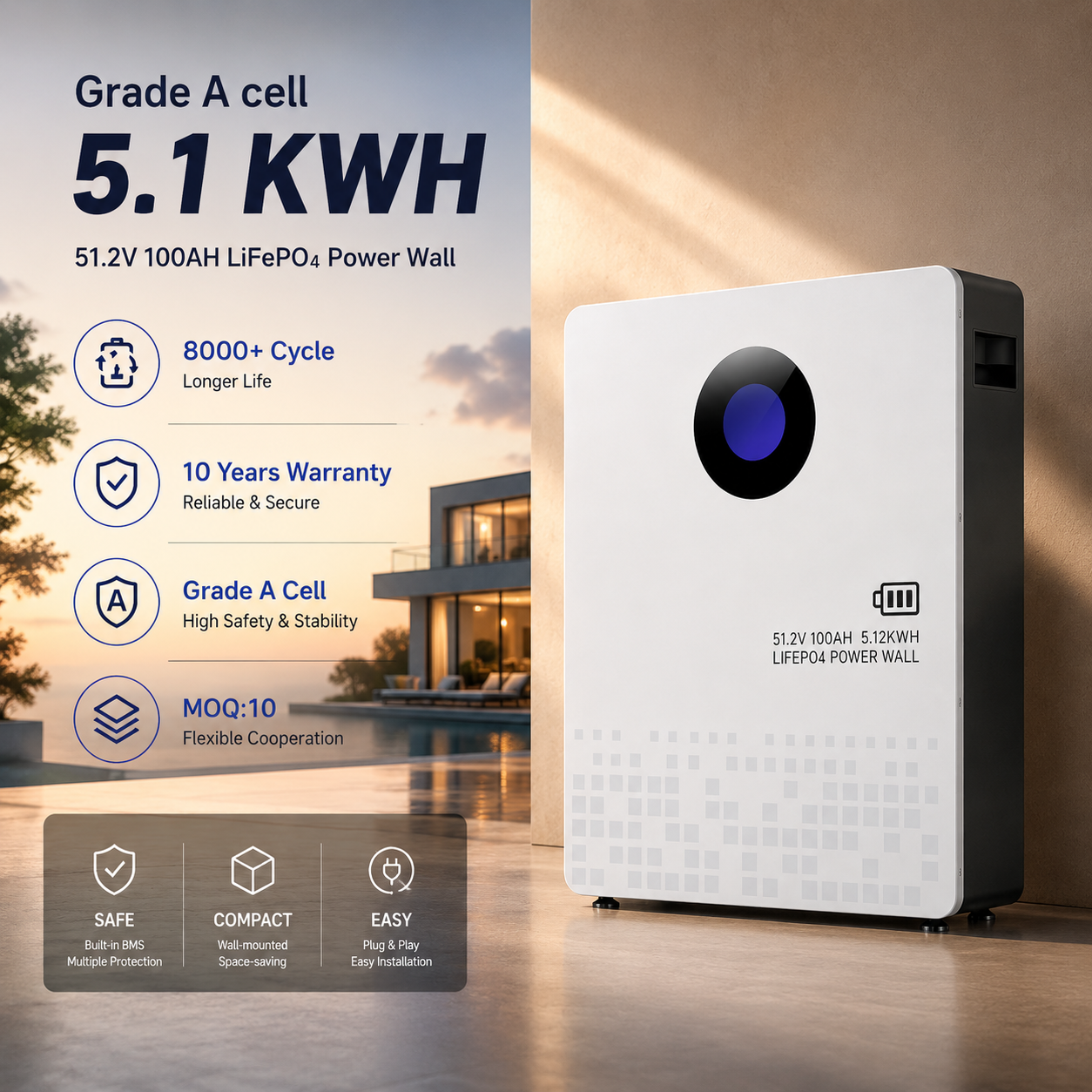 51.2V 100Ah LiFePO₄ Battery