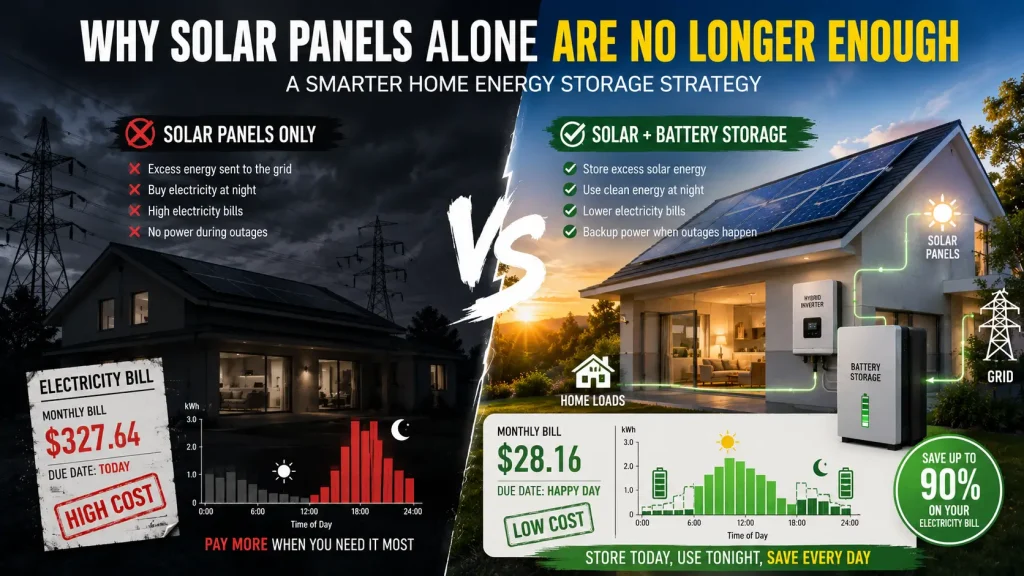 Solar panels vs home battery storage system comparison